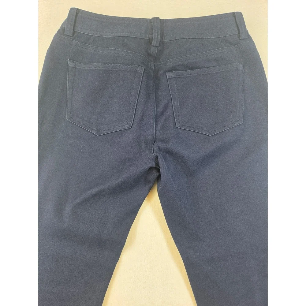 Lauren Ralph Lauren Petite Navy Blue Straight Leg Stretch Pants 2P Womens